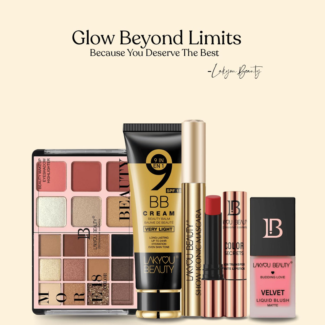 Lakyou Beauty 9 in 1 BB Cream | Light Weight | Long Lasting | Up To 24Hrs Hydration | Even Skin Tone | SPF-15 | Shade-05(Rich Nude) | 80g