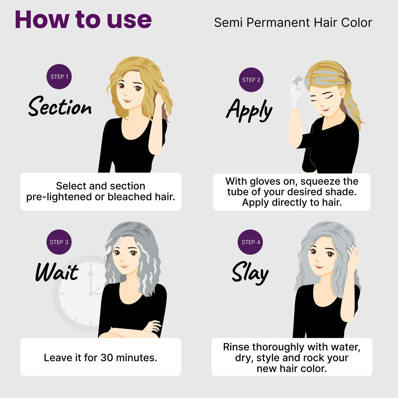 2.Oh! Italian- Steel Grey Hair Color For Women & Men | Ammonia-Free DIY Semi Permanent Hair Color | Enriched with Argan Oil | Lasts upto 5-6 Washes (Pack of 2)