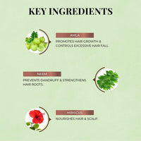 Just Herbs 8 In 1 Root Nourishing Amla Neem Hair Fall Control Shampoo For Men & Women - Suitable For Oily Hair Scalp, Sulphate & Paraben Free 200 Ml