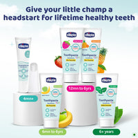 Chicco Toothpaste for Kids, Best for Baby (1y-6y), Strawberry Flavour, 50g | Fluoride-Free & Low Abrasive | Removes Plaque, Helps Prevent Cavities | IDA Accepted