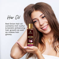 Khadi Organique Red Onion Hair Oil (Pack of 4) 400 ml