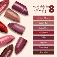 Carlton London Creamy Matte Stardust Bullet Long Stay Lipstick |Enriched with Vitamin E, Castor oil | Intense Colour, Moisturised Lips, Smooth & Light |Upto 8 hrs- 4Gm. (Amber mauve)