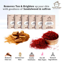 Home Soaps Sandalwood & Saffron Magic Soaps For Bath (100 Gms) | Paraben Free | Chandan & Kesar Bath Soap | Handmade Soaps For Glowing | Skin Brightening Soap For Men & Women (Pack Of 6)