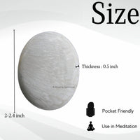 Scolecite Large Palm Stone - Pocket Massage Worry Stone for Natural Body Chakra Balancing, Reiki Healing and Crystal Grid Scolecite - Large