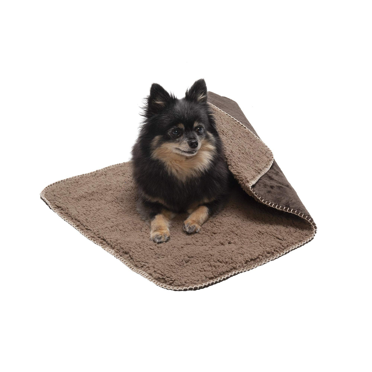 Furhaven Waterproof & Self-Warming Throw Blanket for Dogs & Indoor Cats, Washable & Reflects Body Heat - Terry & Sherpa Dog Blanket - Espresso, Small Blanket - Terry & Sherpa (Espresso) 30.0"L x 20.0"W x 0.5"Th Self-Warming & Waterproof