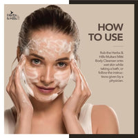 Herbs & Hills Multani Mitti Body Cleanser Pack of 4-100g Each | Gentle Exfoliation for Glowing Skin | Banish Pimples and Scars | Soothe Skin Irritations