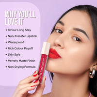 Hilary Rhoda Matte Trap Liquid Lipstick | Non-Transfer & Waterproof Lipstick | 8-Hour Long Stay | Non-Drying Formula | 5ml (IndiBrown - Shade 05)