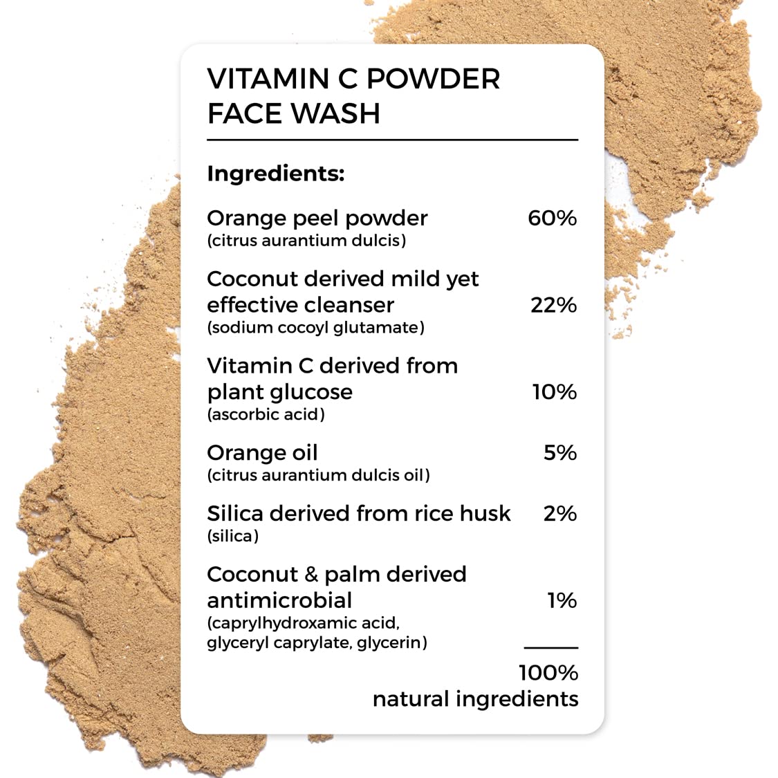 Brillare Vitamin C Face Wash for Pigmentation & Dark Spots, Coconut & Orange Face Wash for Skin Brightening, 100% Natural Powder Facewash, 15g