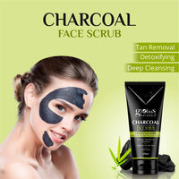 Globus Naturals Charcoal Face Scrub Enriched with Tea Tree, Retinol & Lactic Acid for Exfoliation, Acne & Blackhead Removal, 100 gm