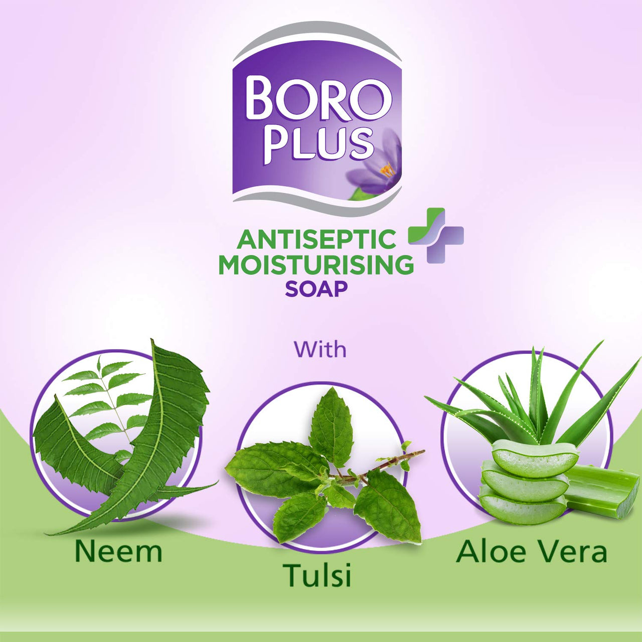 BoroPlus Antiseptic and Moisturising Bathing Soap with Aloe Vera, Neem and Tulsi | 99.9% Germ and Virus Protection | For Smooth, Soft & Nourished Skin, 125g (Pack of 8)