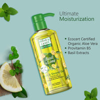 Bryan & Candy Shower Gel with Aloe Vera. Gentle, Moisturizing Body Wash for Soft, Supple Skin (Basil & Lime Shower Gel, 500ml)