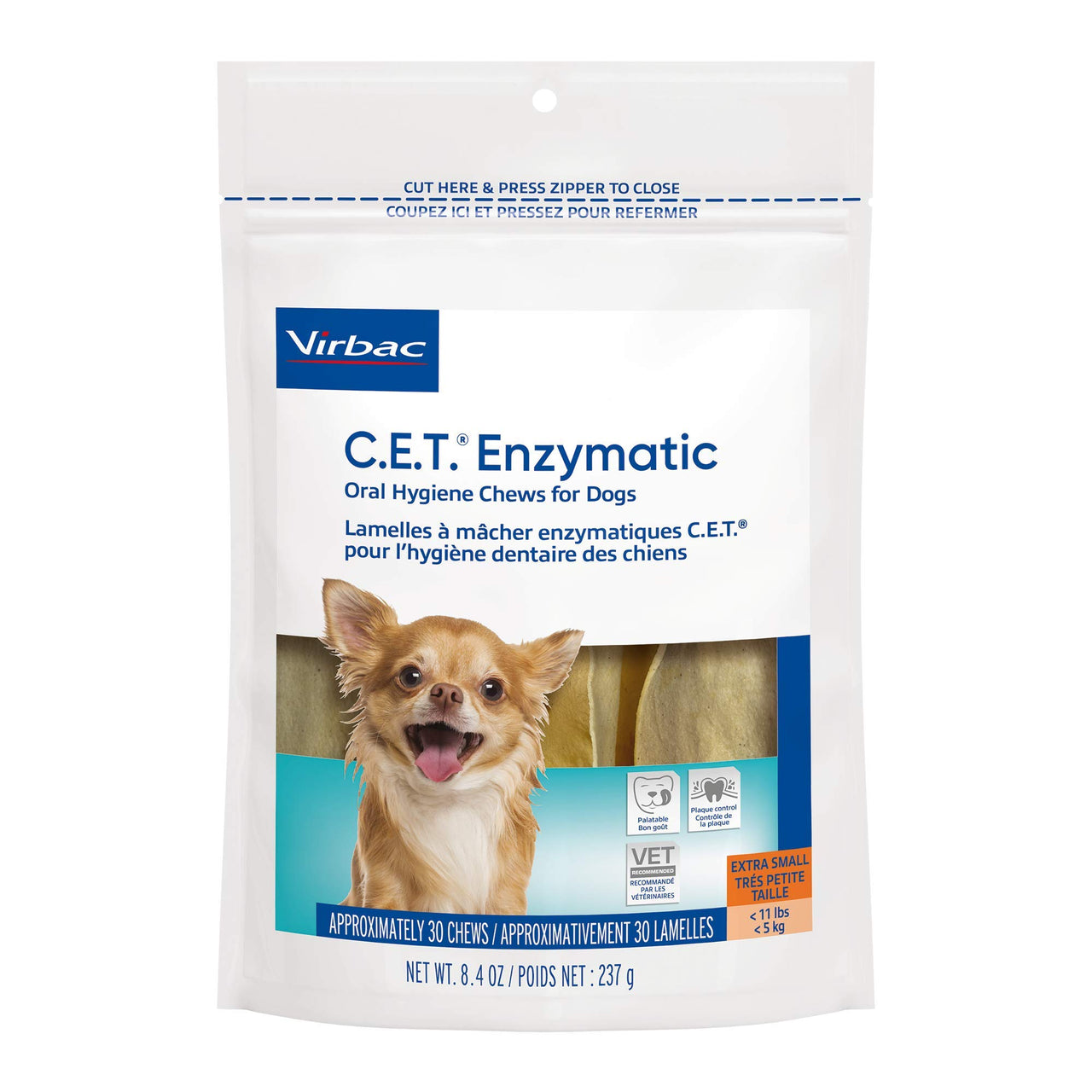 Virbac CET Enzymatic Oral Hygiene Chews for Dogs, Beef, 0.6 pounds, 8.4 Ounce (Pack of 1) 8.4 Ounce (Pack of 1)