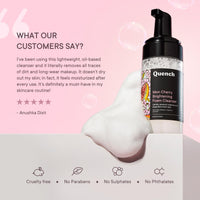 Quench Brightening Foam Cleanser with Cherry Blossom Radiance | Korean Face Wash for Glowing Skin | Removes Makeup, Dirt & Impurities | Brightens Dull Skin | Made in Korea (100ml)