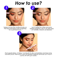 Blue Heaven Swipe & Shimmer Eye Shadow infused with Primer, Smudge Proof, Eye Shadow Stick Dual ended - Sweet Peach, 2.2g