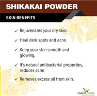 THE FOREST HERBS Natural care from nature 100% Pure Shikakai Powder, Acacia Concinna Excellent Hair Conditioner Powder For Hair 200g, All, (1 count)