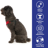 Gooby Escape Free Sport Harness - Red, Large - No Choke Step-in Patented Neoprene Small Dog Harness with Four-Point Adjustment - Perfect on The Go Dog Harness for Medium Dogs No Pull and Small Dogs Large chest (16-24.25