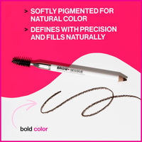 wet n wild Brow-Sessive Brow Pencil 9g- Dark Brown, Dual-Ended Eyebrow Pencil with Spoolie Brush for Thin and Thick Eyebrows, Natural Look Formula, Buildable Color Definition