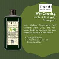Khadi Natural Herbal Amla Bhringraj Shampoo 500 ml And Aloevera Conditioner 200 ml Combo Suitable For Hair Growth | Dry and Frizzy Hair - Controls Hair Fall Parben And Sls Free