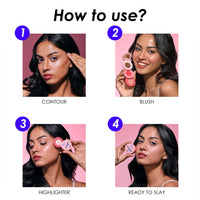Blue Heaven Stack & Slay Multi Task Trio Countor, Blush & Highlighter For Face Makeup Fights Skin Aging, Nourishing & Moisturizing, Royal Deep 5.4g