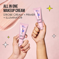 Blue Heaven Prime & Shine Flawless Illuminating Primer + Strobe Cream | Primer + Highlighter + Moisturiser |Infused with Vitamin C and Niacinamide for naturally glowing skin, Golden Pink, 25g