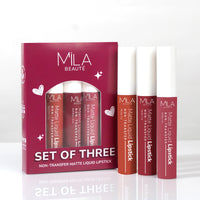 Mila Beaute Liquid Lipstick Set of 3 for Women I Non Transfer & Matte Finish I Lightweight & Hydrating I Rich Pigment with Tea Tree Oil I Mauves & Pinks