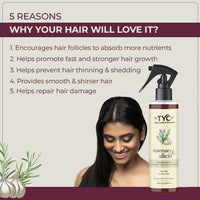 TYC Trust Your Choice Rosemary & Allicin Water Hair Spray for Hair Fall Control, Hair Growth, Scalp Health, Natural Anti-Hair Loss Treatment, 200ml