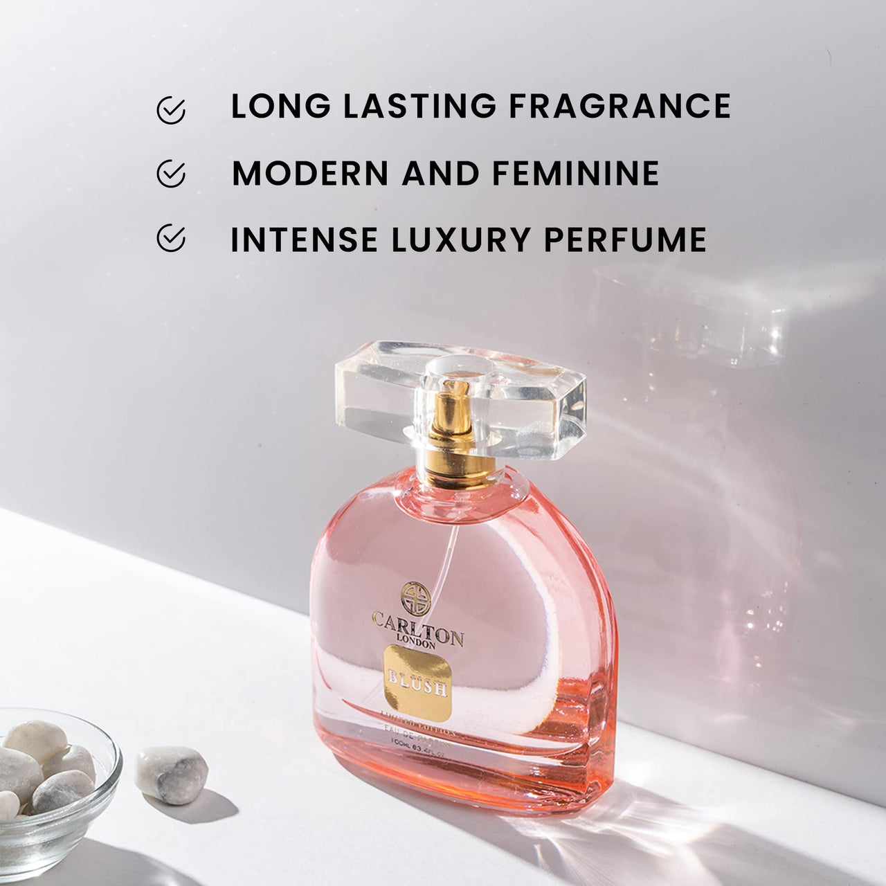 Carlton London Blush 100ml EDP Perfume For Women | Long Lasting Smell Luxury Fragrance with Lavender, Jasmine, Sandalwood & Musk Notes.