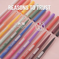 SWISS BEAUTY Colour Me Happy Matte Eyeliner Pencil | Waterproof & Smudge-Proof Pencil | Long-Lasting | Shade- Rose Camellia, 0.4Gm, Red