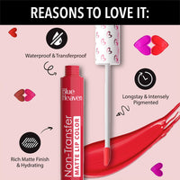 Blue Heaven Lip Kicks Non Transfer Lip color Pack of 7, Liquid Matte Lipsticks for Women, Long lasting and Hydrating Lipsticks, 19.6ml
