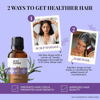 Just Herbs Rosemary Steam 100% Pure Distilled Essential Oil for Hair | Skin | Fights Acne | Elevates Mood Aromatherapy for Men and Women (10 ml)