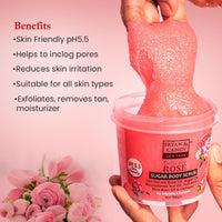 Bryan & Candy Sugar Body Scrub PH 5.5 For Tan Removal & Exfoliation | For Women & Men | 250g (Delicate Rose)