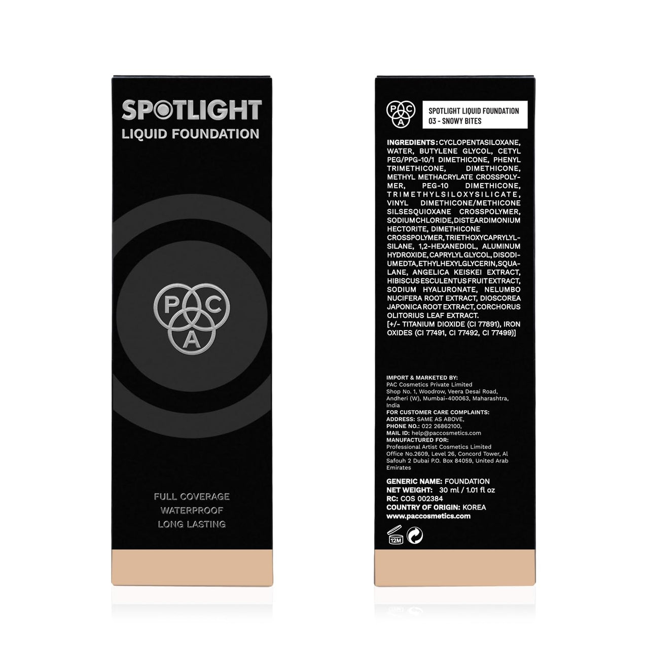PAC Spotlight Liquid Foundation - 03 (Snowy Bites)