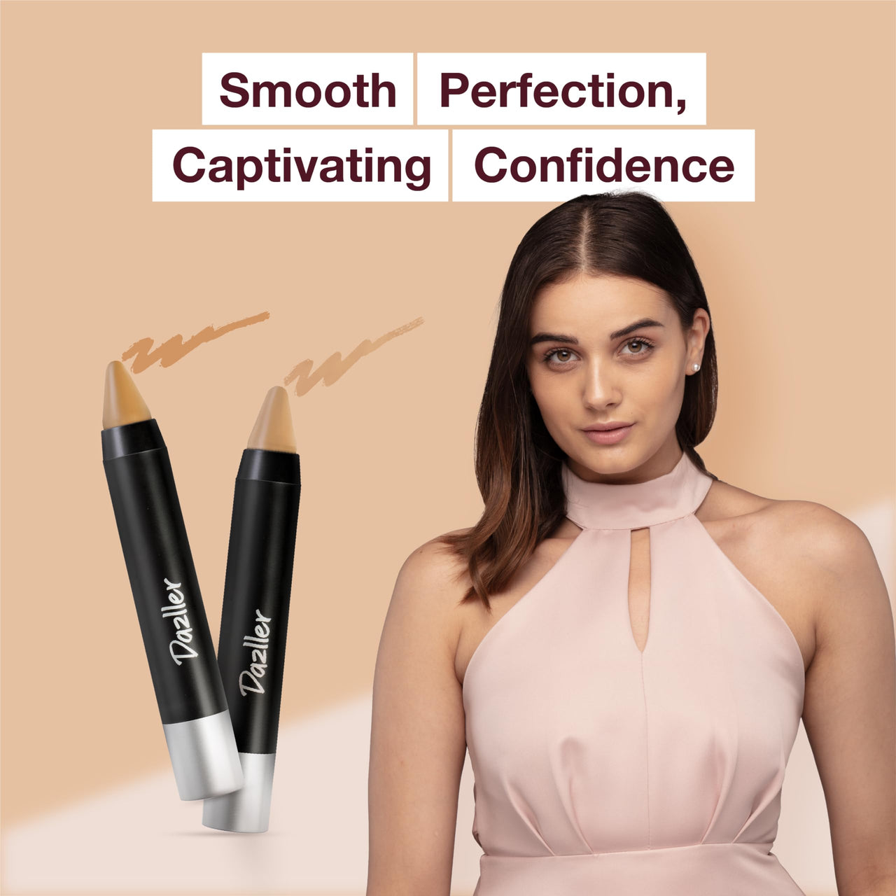 Dazller Blend 'N Brighten Concealer Stick, Creamy, No Caking, Full Coverage, Long lasting, Water-resistant, 181 - Naturalle, 4.5g