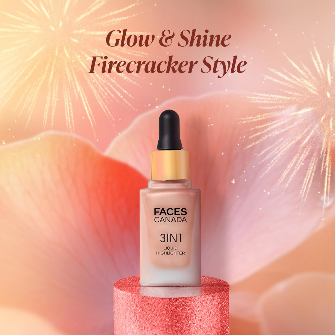 FACES CANADA 3 in 1 Liquid Highlighter – Bronze 02, 18ml | Primer | Highlighter | Strobe Serum | Luminous Finish | Lightweight Formula | Hydrating | Long Lasting Glow | Easily Blendable