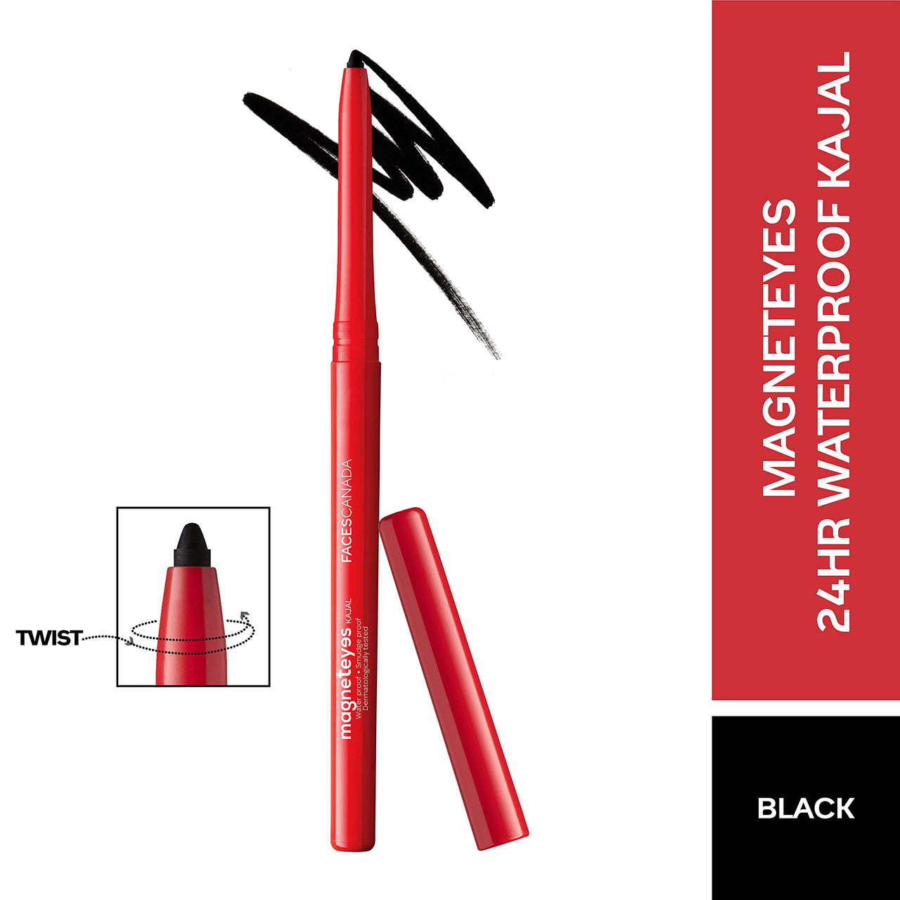 Faces Canada Combo - Magneteyes Kajal (0.35gm) & Weightless Matte Finish Lipstick Buff Nude (4gm)