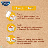 Tetley Ginger Zing Flavoured Chai Black Tea 50 Tea Bags,100 Grams