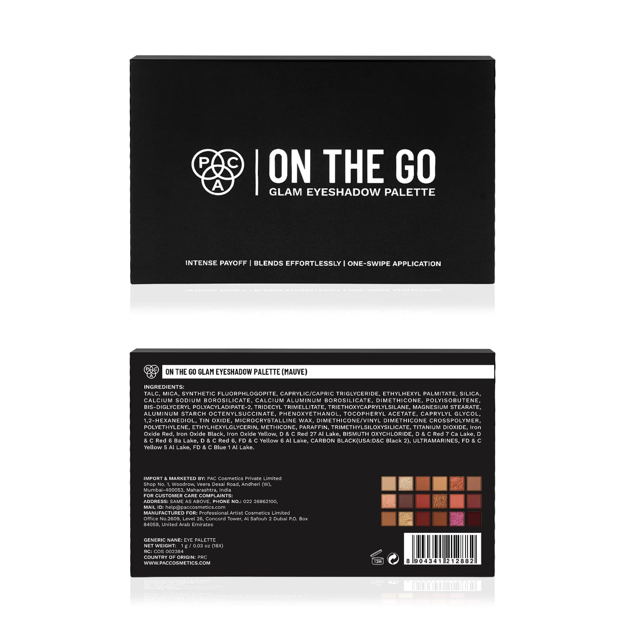 PAC On The Go Glam Eyeshadow Palette (Mauve)