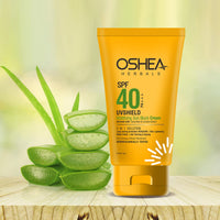 Oshea Herbals SPF 40 PA +++ UVshield Mattifying Non Greasy & Water Resistant Sunscreen for All Skin Types | Protection from UVA & UVB, Removes Tanning & Ageing | Enriched with Cucumber Extract 120g