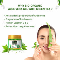 Indus Valley Bio Organic Pure Multipurpose Aloe Vera Gel 175 ml with Green Tea Extract and Depigmentation Gel - 50 ml Natural Cow's Milk Yogurt with Rose Water skin Toner -250 ml Organic Gulab jal