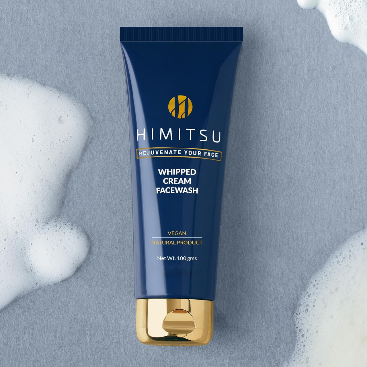 Himitsu Vitamin C & Hyaluronic Acid Face Wash for Brightening, Deep Cleaning, Hydrating & Moisturising Gentle Whipped Cream Texture Facial Cleanser with Glycine & Cinnamon for All Skin Types 100g