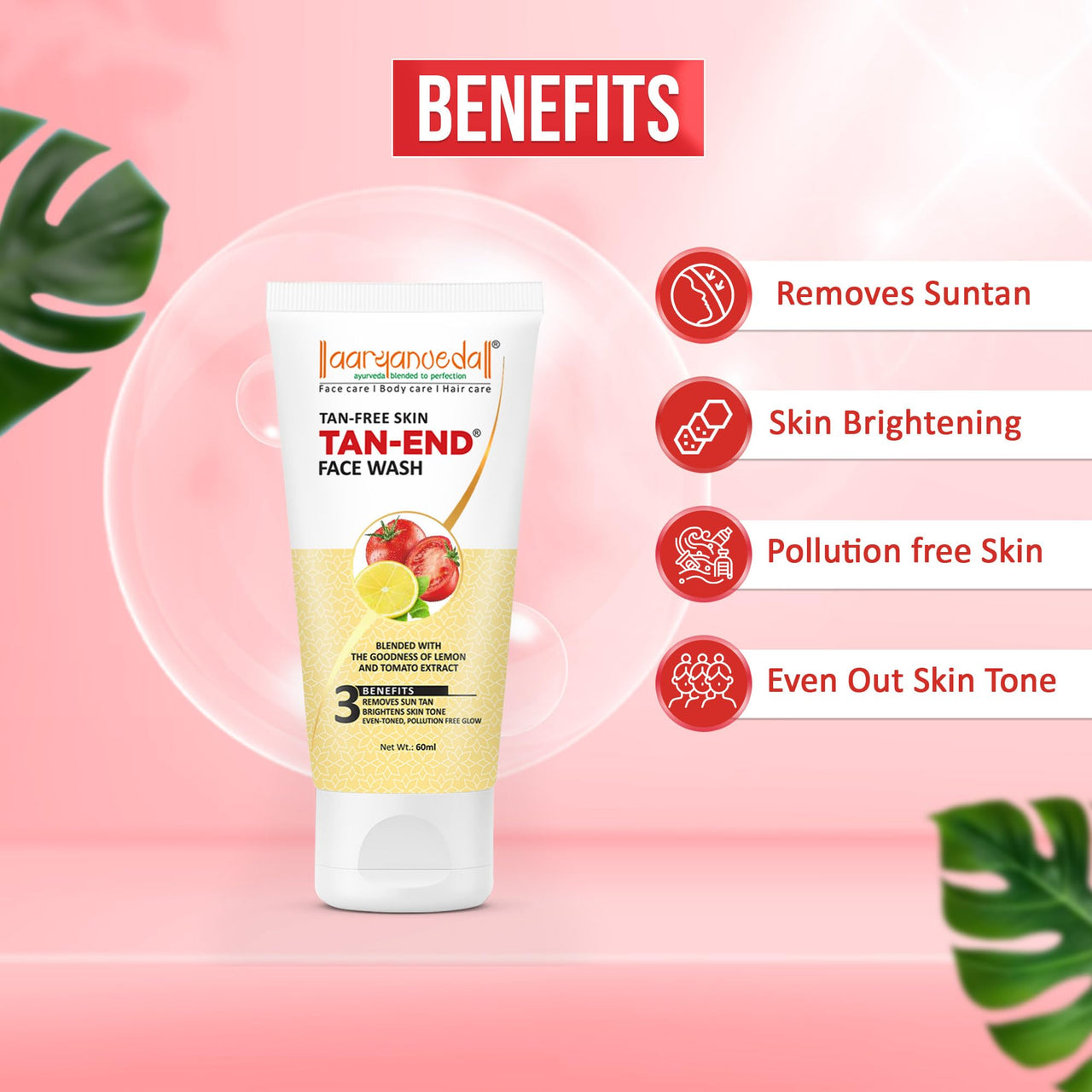 Aryanveda Tea Tree Face Wash With Neem & Aloe Vera Extracts, 120 Gm (Pack Of 2) (Tea Tree Face Wash + Tanend Tan Removal Face Wash)