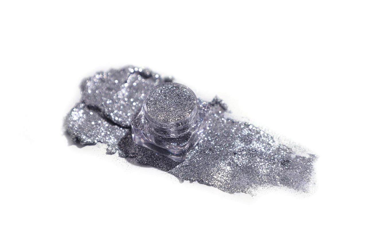TS COSMETICS Pro Glitter Eyeshadow Palette – Silver | Pressed Glitter, Shimmer & Matte Finishes | Highly Pigmented, Long-Lasting Eye Makeup