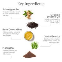 Forest Essentials Dasapushpadi Baby Body Massage Oil | Ayurvedic Baby Oil For Stronger Muscles | Moisturizing Baby Massage Oil | 200 ml