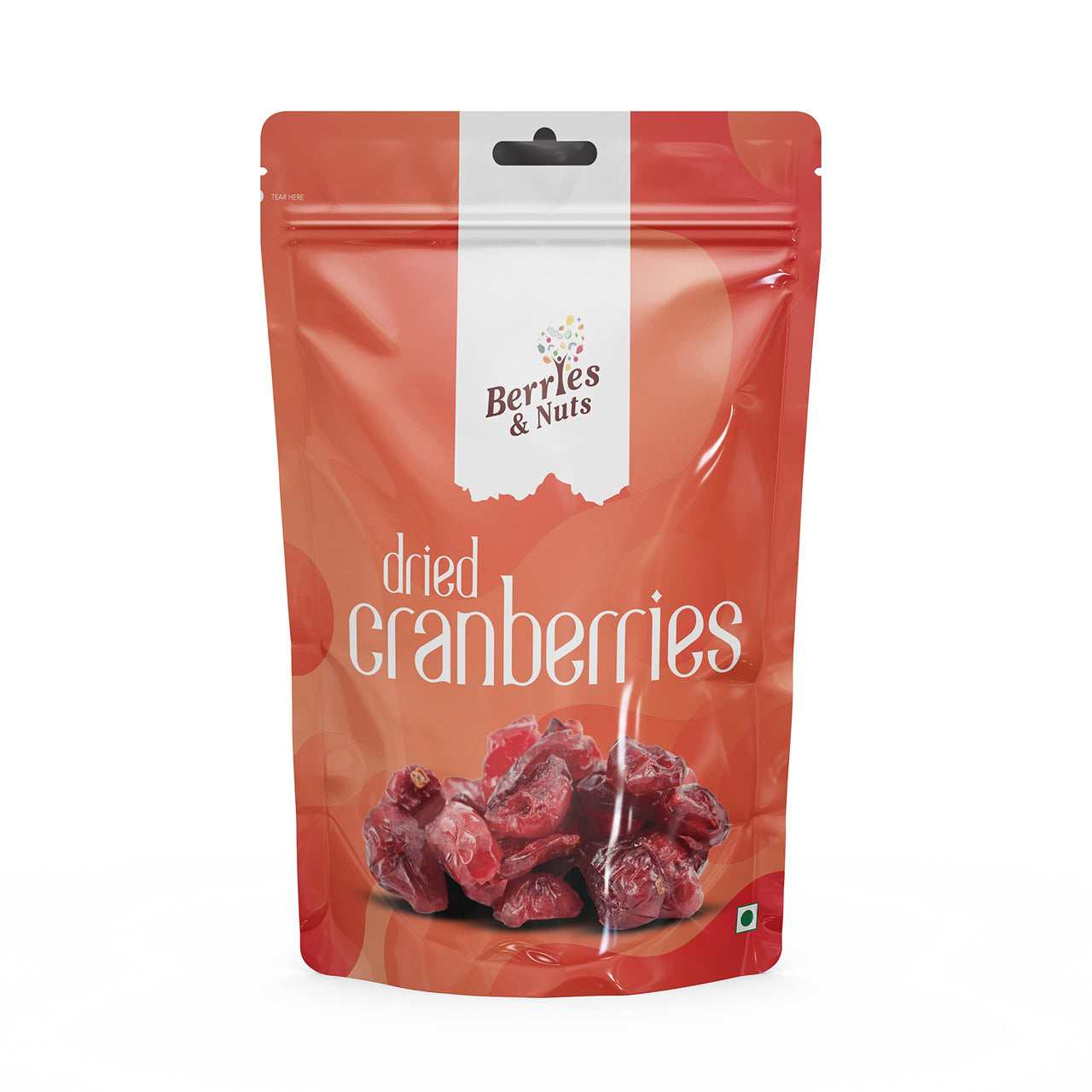 Berries And Nuts Premium Whole Dried Cranberries 1 Kg| Antioxidant Rich, Dietary Fiber, No Gluten, Immunity Booster | 5 Pack of 200 Grams