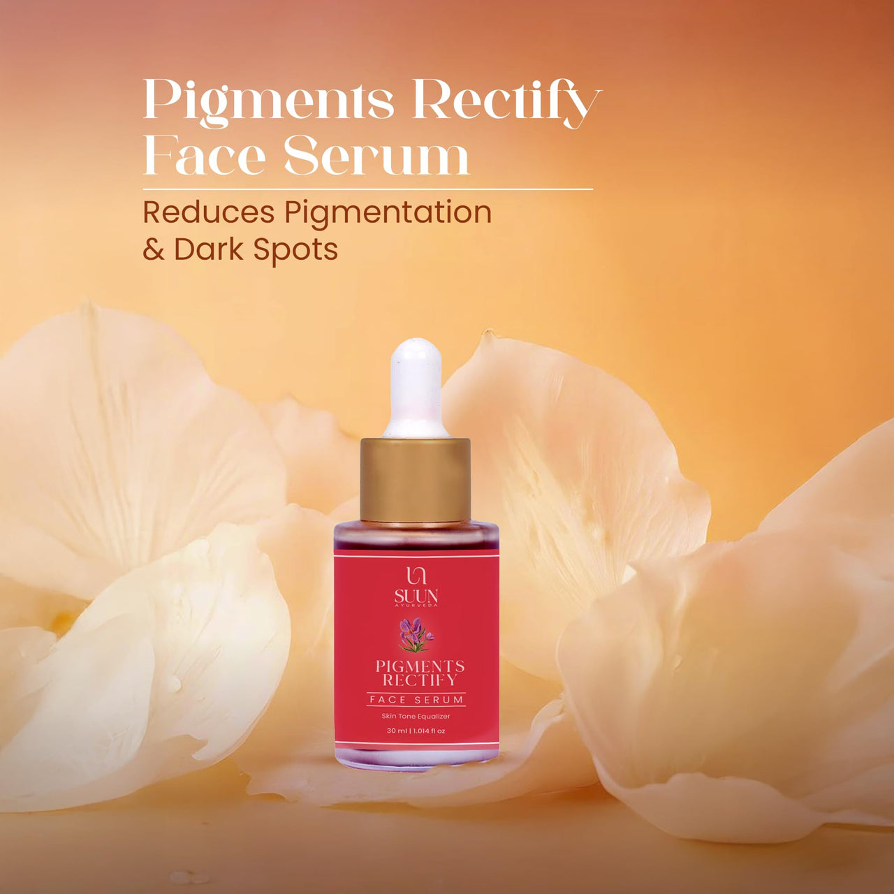 Suun Ayurveda Pigmentation & Dark Spot Night Serum | Reduces Melasma, Acne Marks, Pigmentation & Tan | 5% Bakuchiol, Saffron, Turmeric, Moringa & Vitamin C | Lightweight & Non-Sticky Face Serum for Men & Women | 30ml