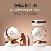 Swiss Beauty Oil Control Compact Powder | Lightweight Compact Powder for Matte Flawless Finish | Face Makeup, Shade - Skin-Beige, 20 gm |