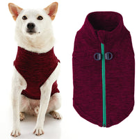 Gooby Zip Up Fleece Dog Sweater - Fuchsia Wash, X-Large - Warm Pullover Fleece Step-in Dog Jacket with Dual D Ring Leash - Winter Small Dog Sweater - Dog Clothes for Small Dogs Boy and Medium Dogs X-Large chest (~22.5