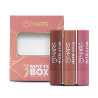MARS Matte Box Set of 3 Lipsticks for Women (3x3.2 gm) (05-Blushed & Nudes) Matte Liquid Lip Color | Long Lasting | Non-Transfer & Waterproof Lipstick for Women (4.5 ml) (05-Chocolate Delight)