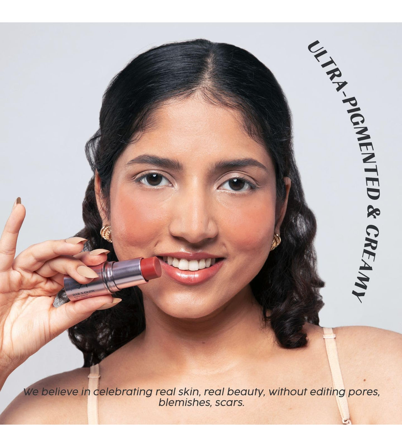 House Of Makeup Dab N Glow Lip Tint | Pigmented Blusher For Face Makeup | Creamy, Easy-Blend Lip And Cheek Tint | Lip Tint For Women & All | Multi-Use Tint for Cheeks And Lips | 8 gms | Brown Sugar
