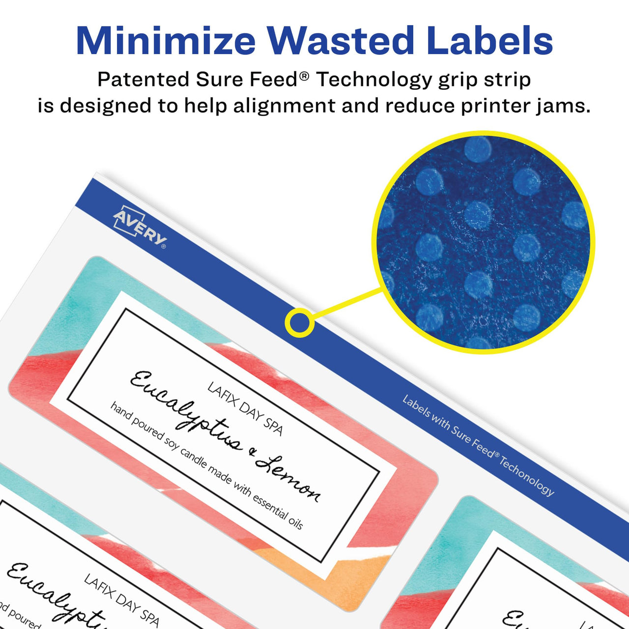 Avery Address Labels with Sure Feed and Easy Peel Technology, Glossy White Labels, 1" x 2-5/8", Permanent, Laser/Inkjet, 750 Glossy Labels (6526) 750 labels 1" X 2-5/8"